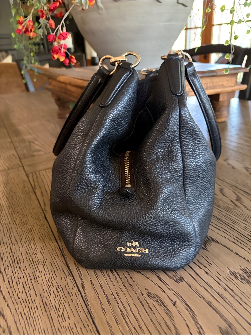 Coach Madison Phoebe Black Pebbled Soft Leather Bag Vintage